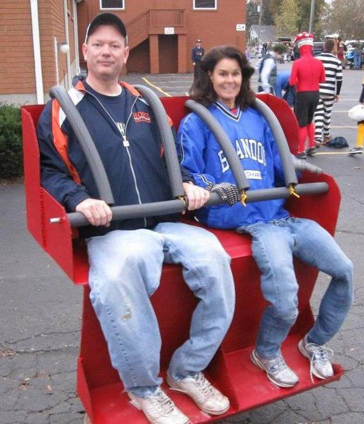  This couple has strapped themselves in for a bumpy ride