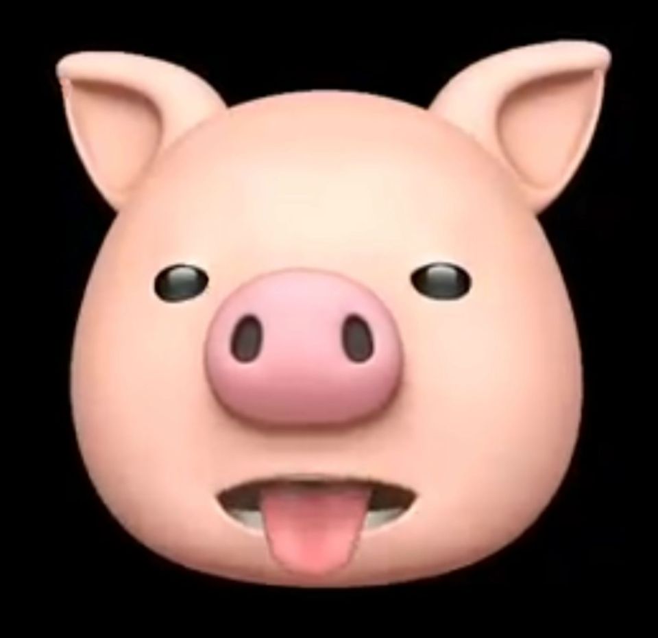  Issie created an animoji of herself as a hungry pig