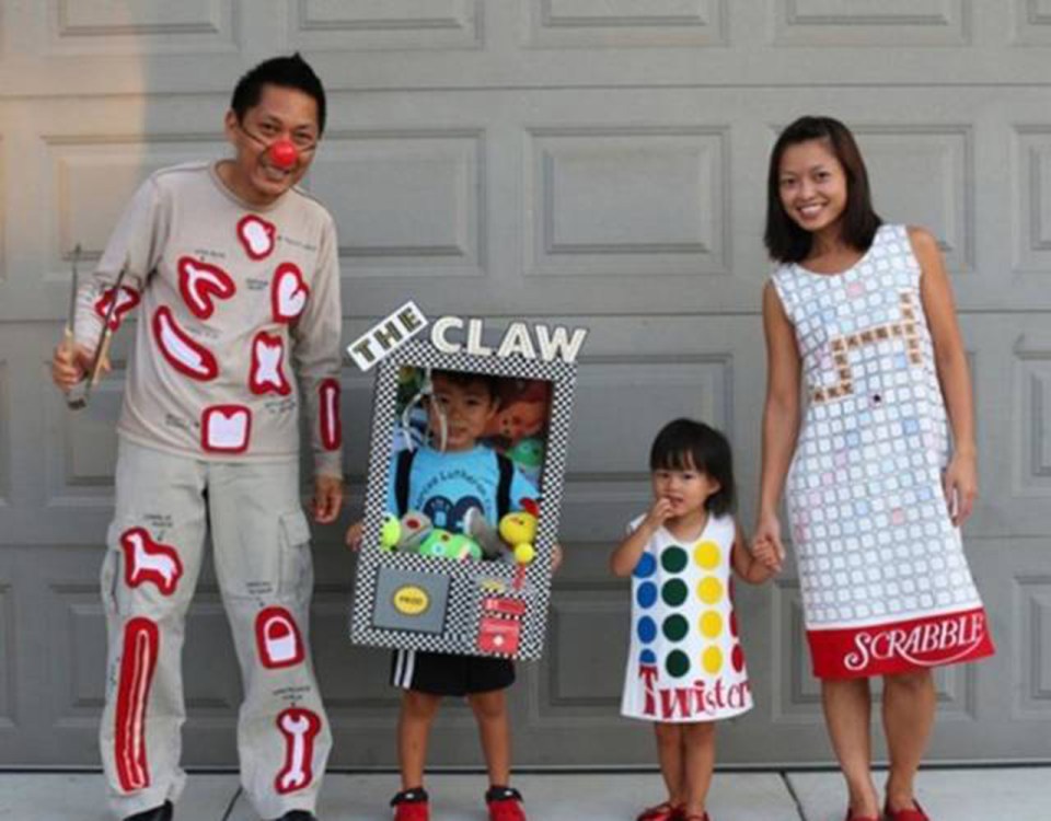  This fun-loving family has dressed as classic family board games