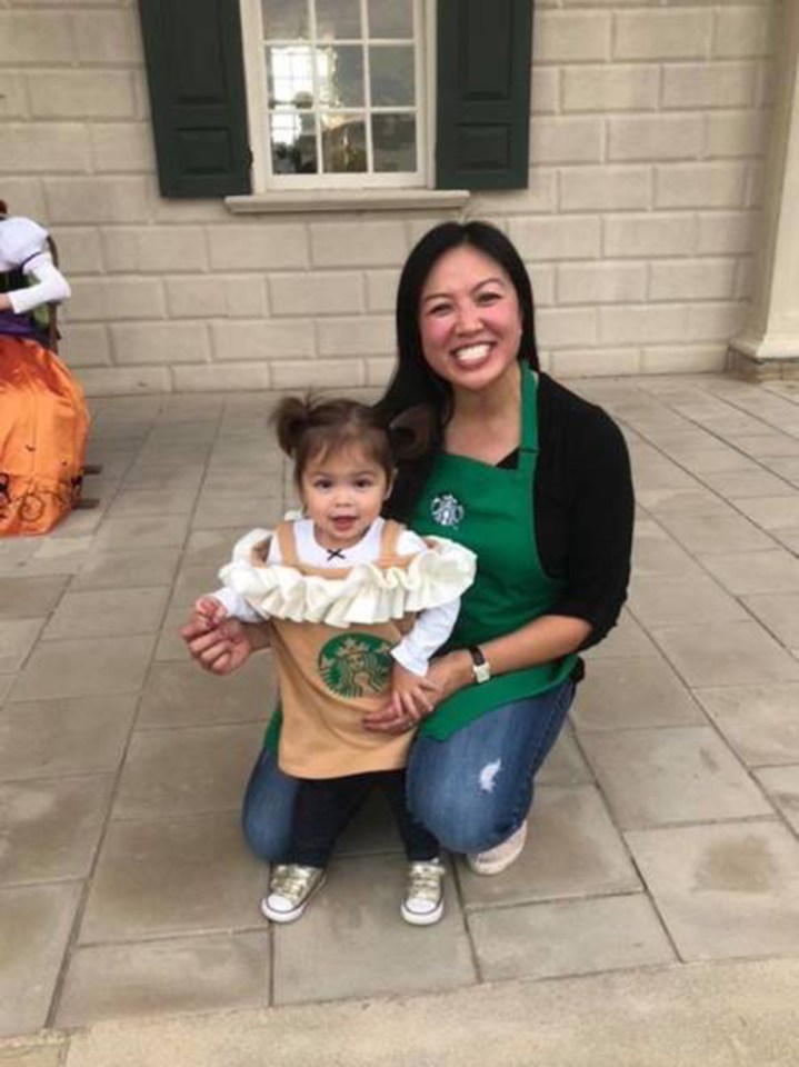  A mum and her young daughter dress in tribute to their favourite coffee chain