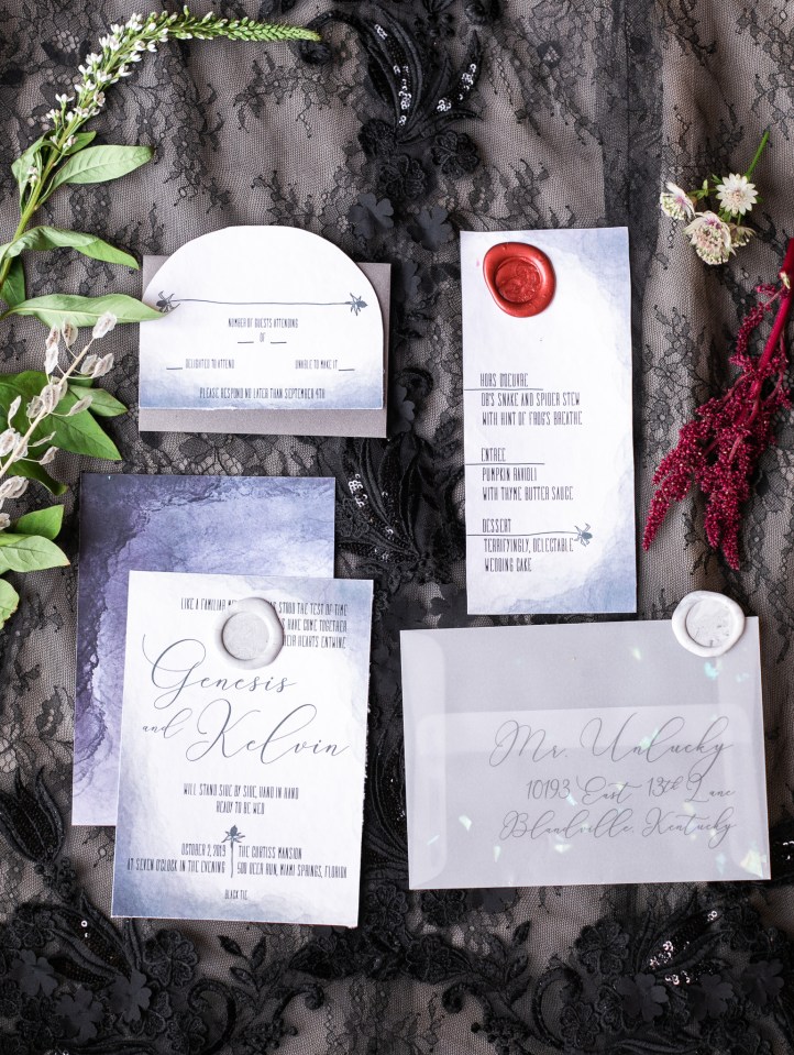  The invites were in the shape of tombstones