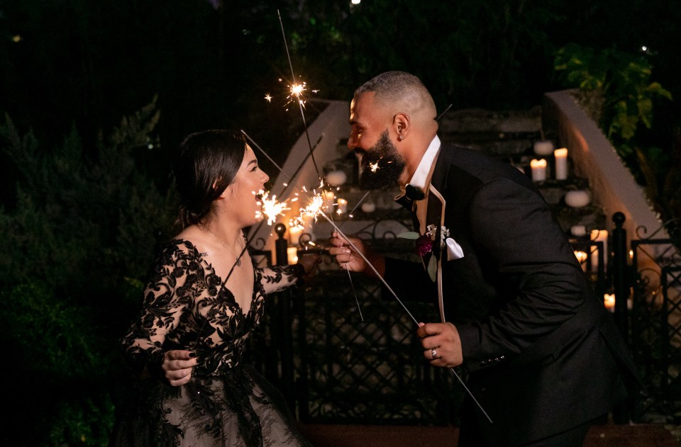  The couple ended the shoot with sparklers