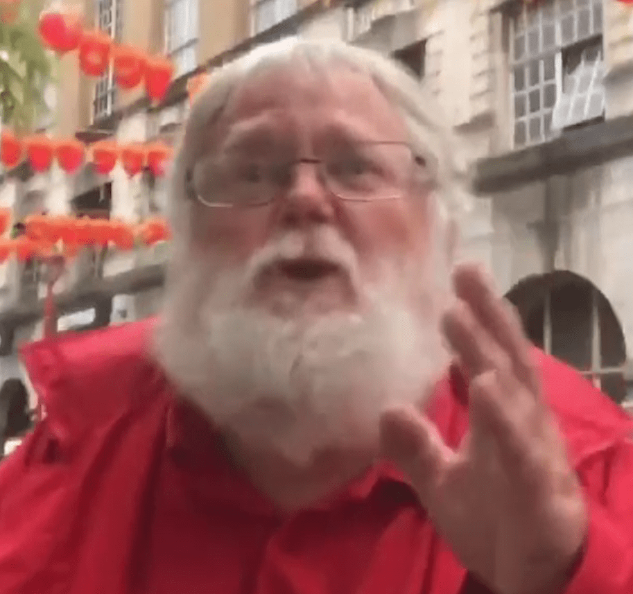  The young woman confronted the man, pictured, after he took photos of her legs in London