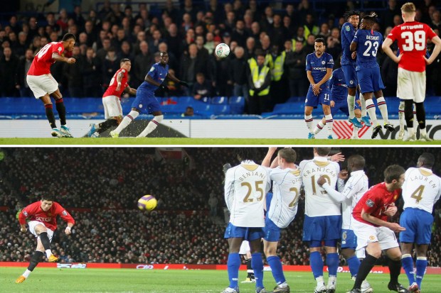 Marcus Rashford channelled his inner Cristiano Ronaldo with his free-kick at Chelsea