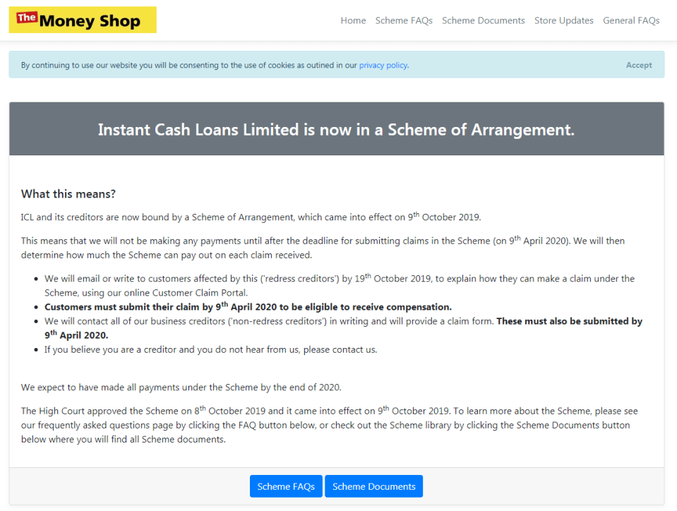  The Money Shop has now set-up a scheme to repay borrowers who were mis-sold to