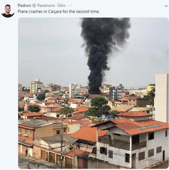  One witness tweeted that it was the 'second time' that a plane had crashed in the area