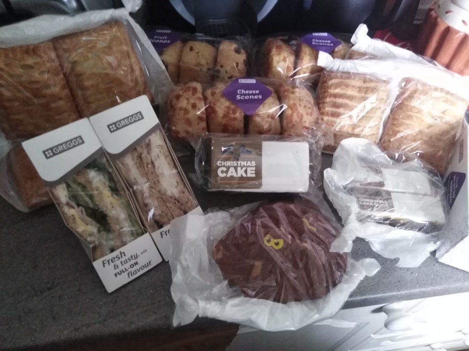  Shaun bagged goodies including scones and sandwiches from his local outlet store