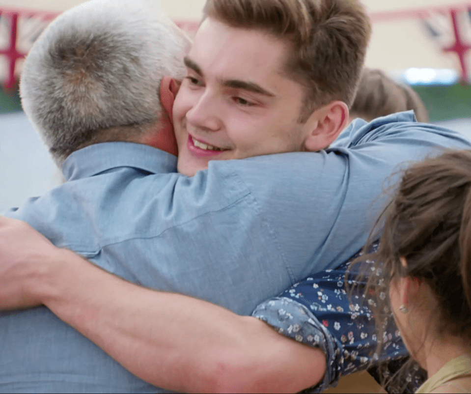  Paul and Henry hugged as the student baker was booted out of the tent