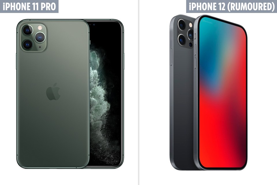  Comparison showing the new iPhone 11 Pro compared to the rumoured iPhone 12 design