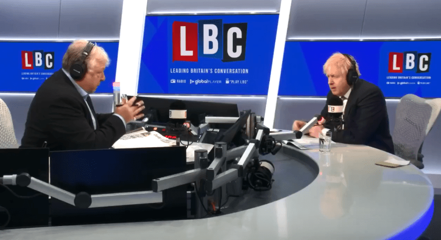  Boris Johnson is taking part in a live grilling on LBC