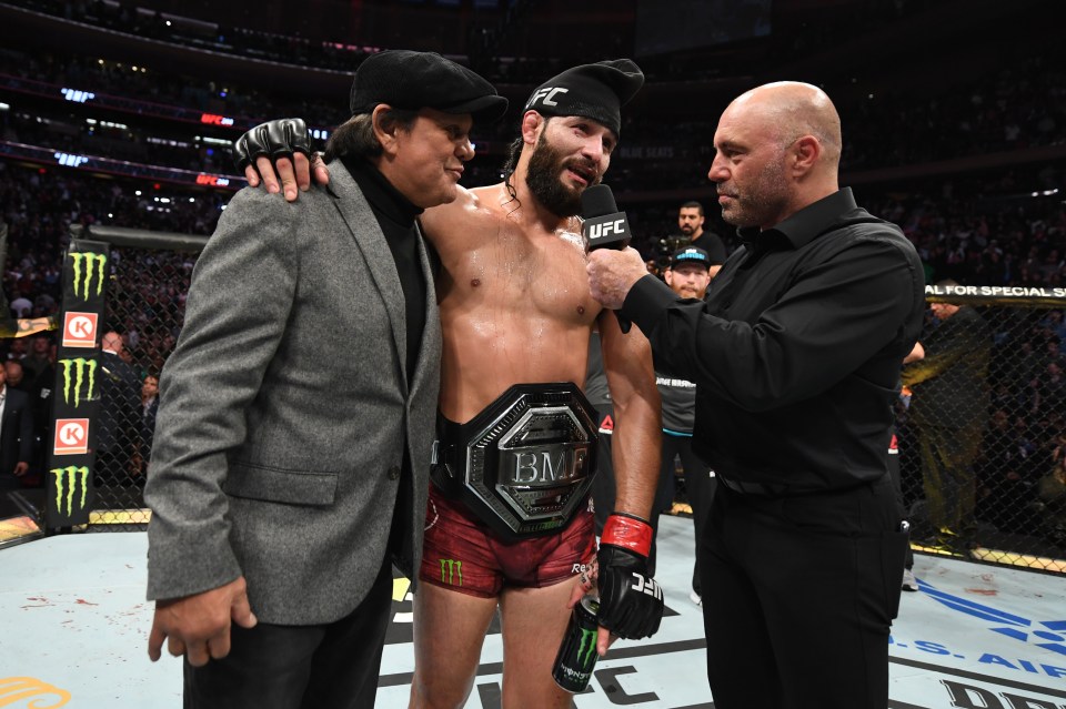  Masvidal is interviewed after his victory over Nate Diaz