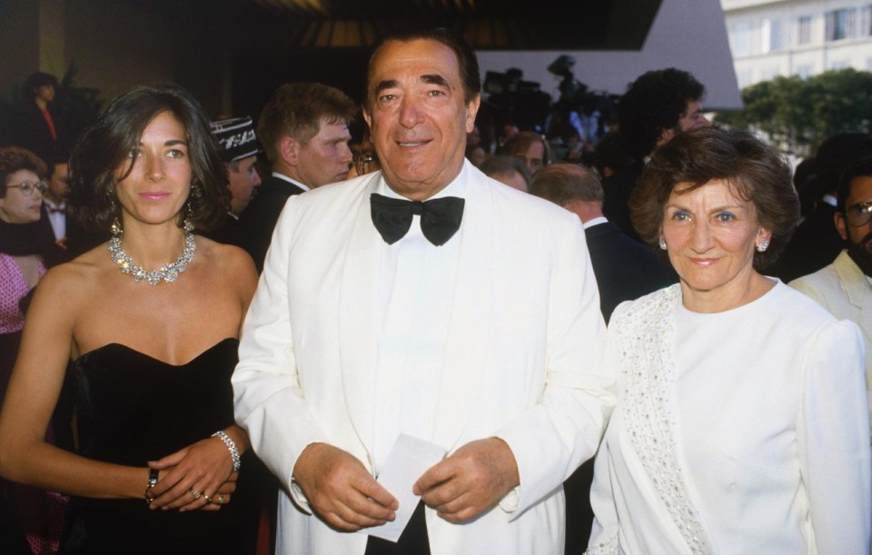 Ghislaine Maxwell with her father Robert and mother Elizabeth in 1987