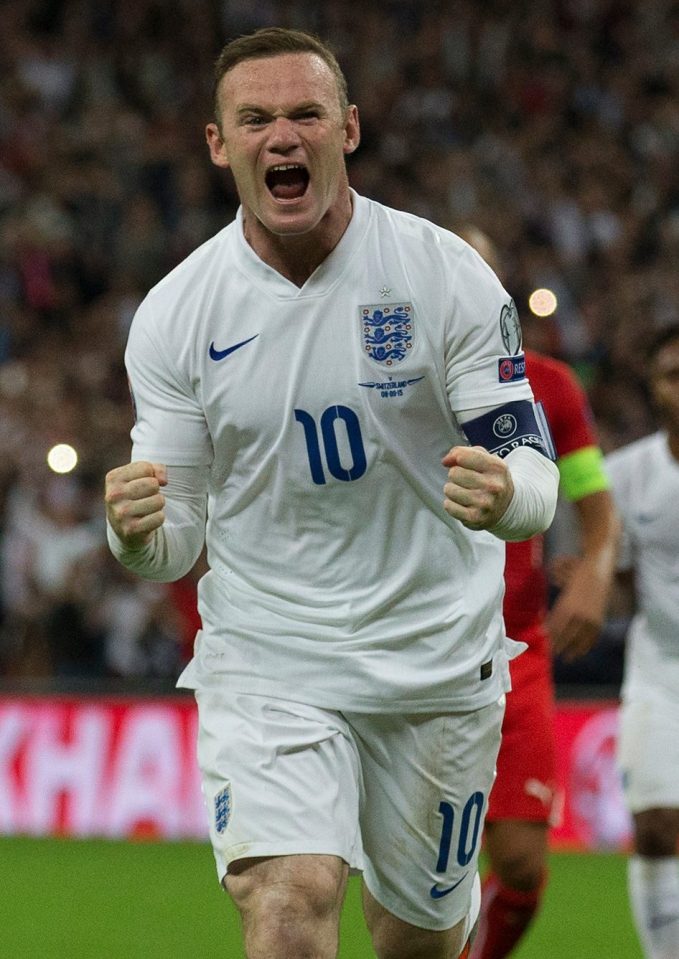  Wayne Rooney scores his landmark 50th goal for England in 2015