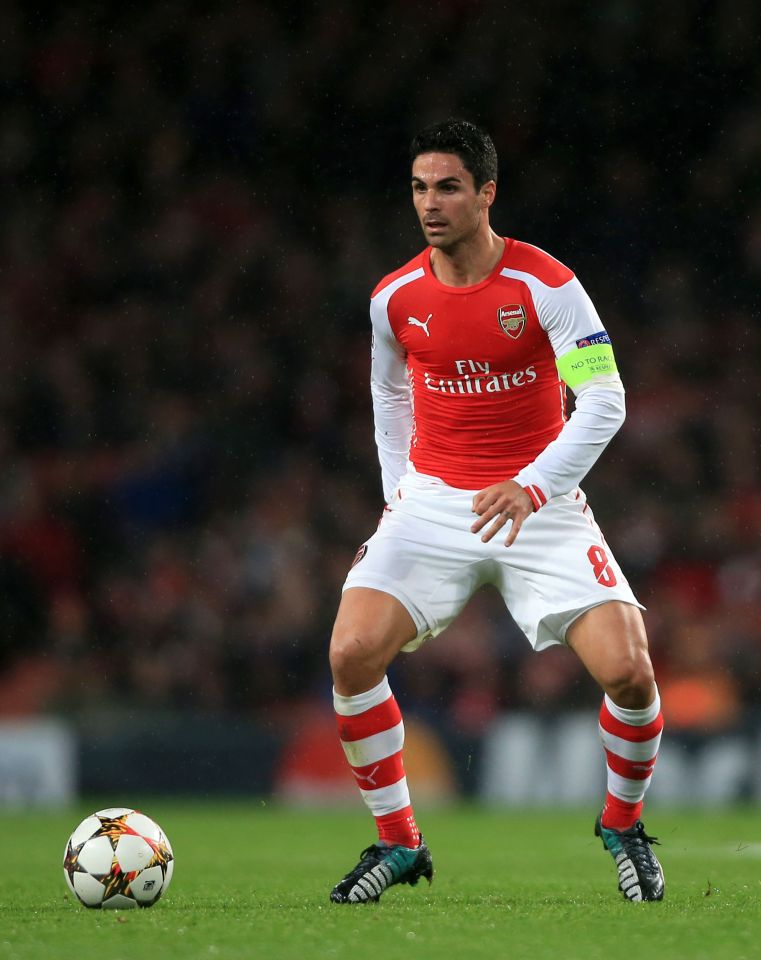  Arteta, 37, played 149 times for Arsenal between 2011-2016