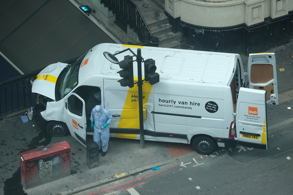  A hired van was used by terrorists to launch their London Bridge attack