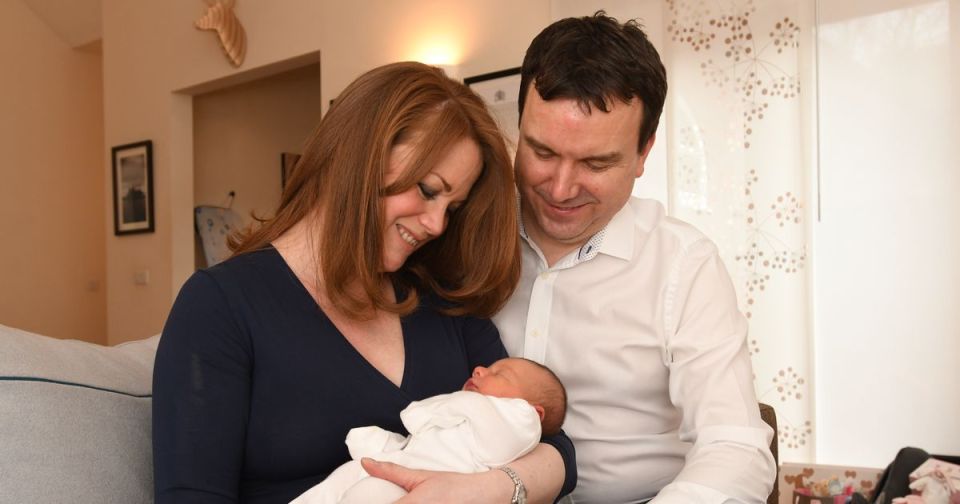  His wife Kate, pictured alongside him and his then newborn, entered the race to be the Tory candidate to replace him