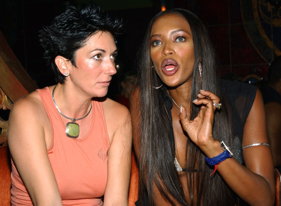 Ghislaine and supermodel Naomi Campbell at an event in 2002