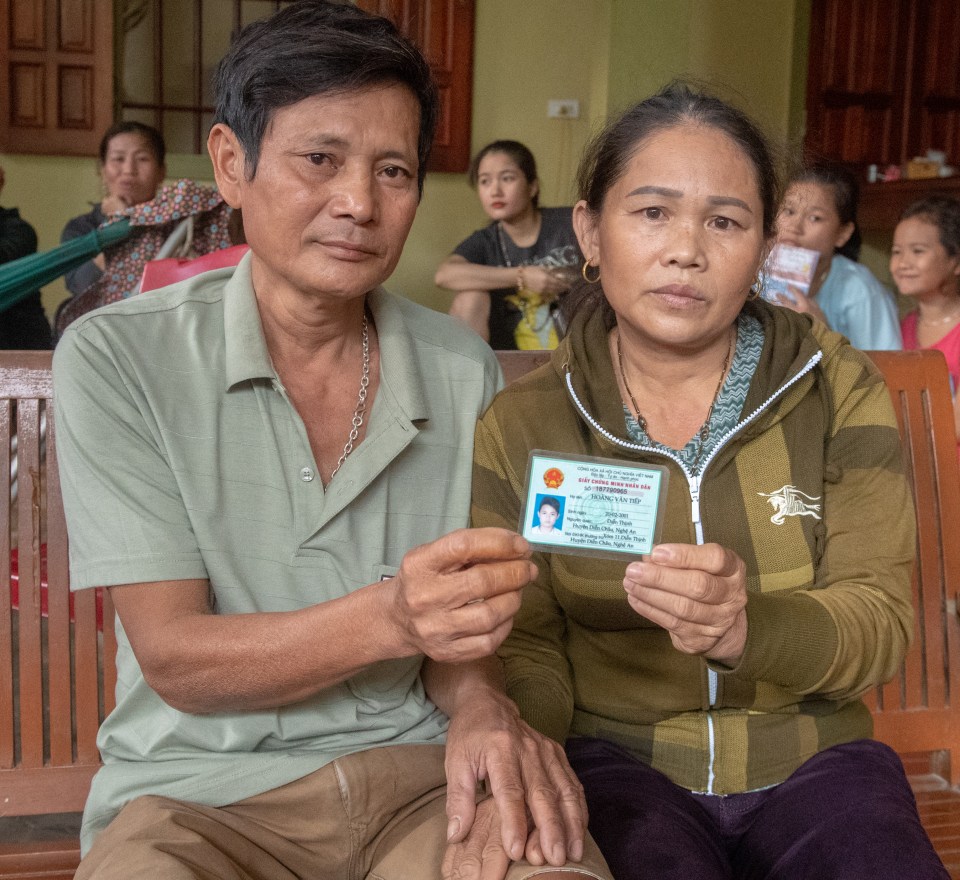  The heartbroken parents of Hoang Van Tiep, who died in the Essex lorry deaths last month - he was 18 years old