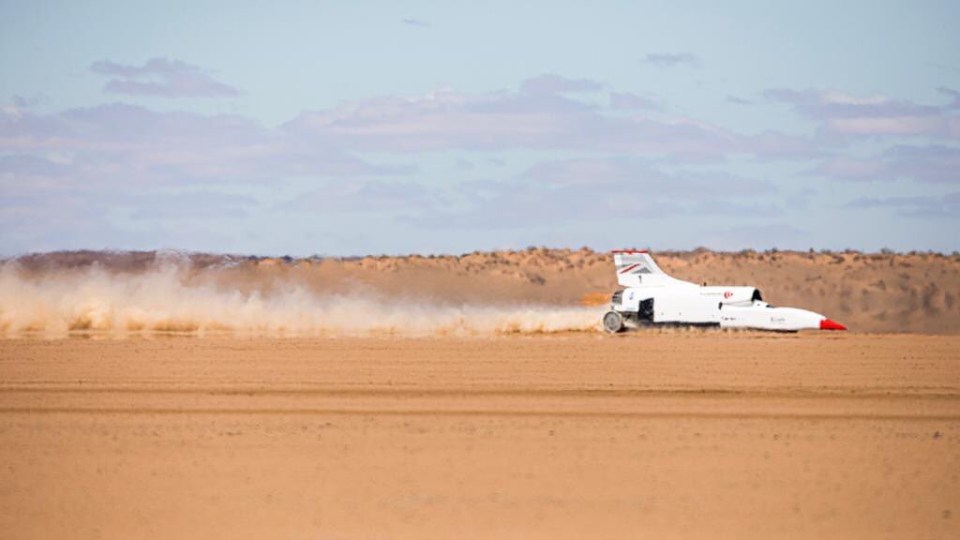  The Bloodhound LSR hit 628mph in the South African desert