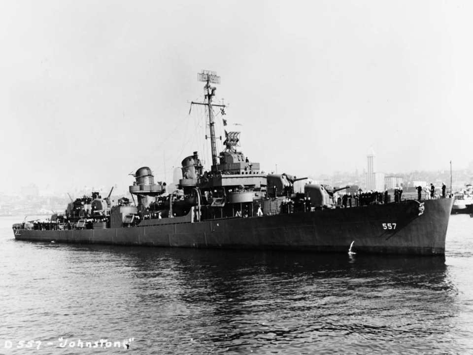  The USS Johnston pictured in 1943