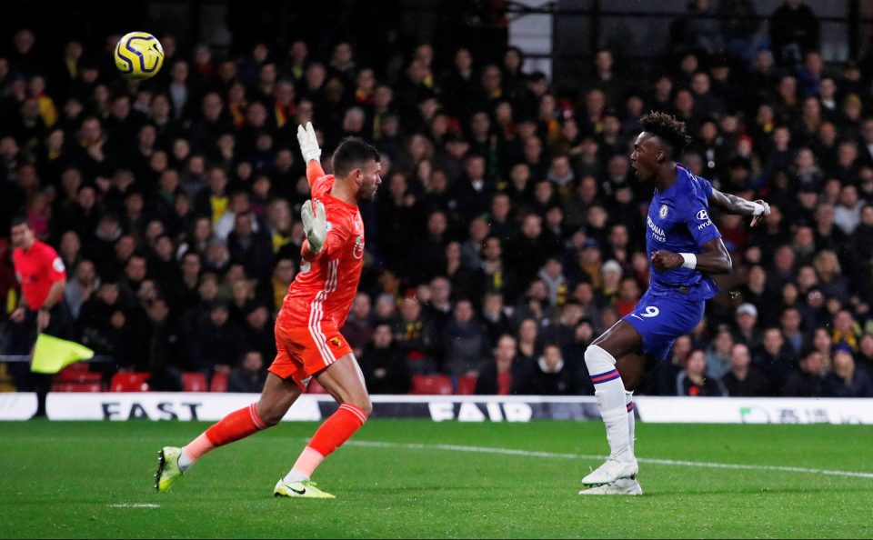  Tammy Abraham times his run perfectly to finish off a brilliant Jorginho pass with the Chelsea breakthrough goal