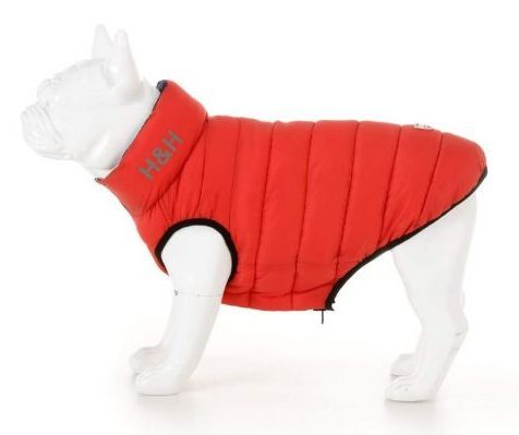  This red Hugo & Hudson puffer jacket for dogs 'bites' at £55