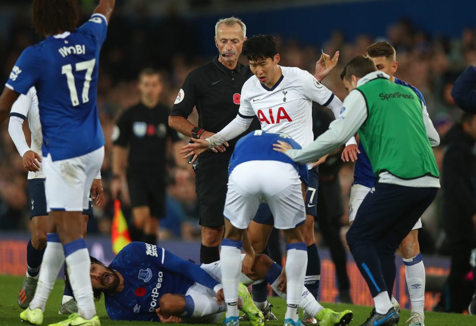  Son was sent off after a mistimed challenge led to Andre Gomes suffering a broken ankle