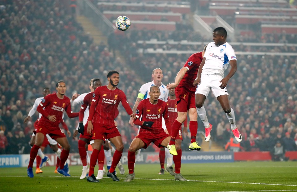  Tanzania striker Ally Mbwana Samatta rises to thump a shock equaliser for Belgian visitors Genk