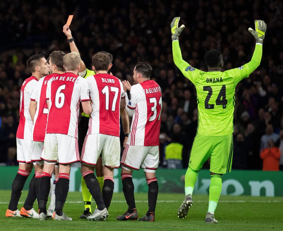  Joel Veltman was given his marching orders as well after handling the ball in the box