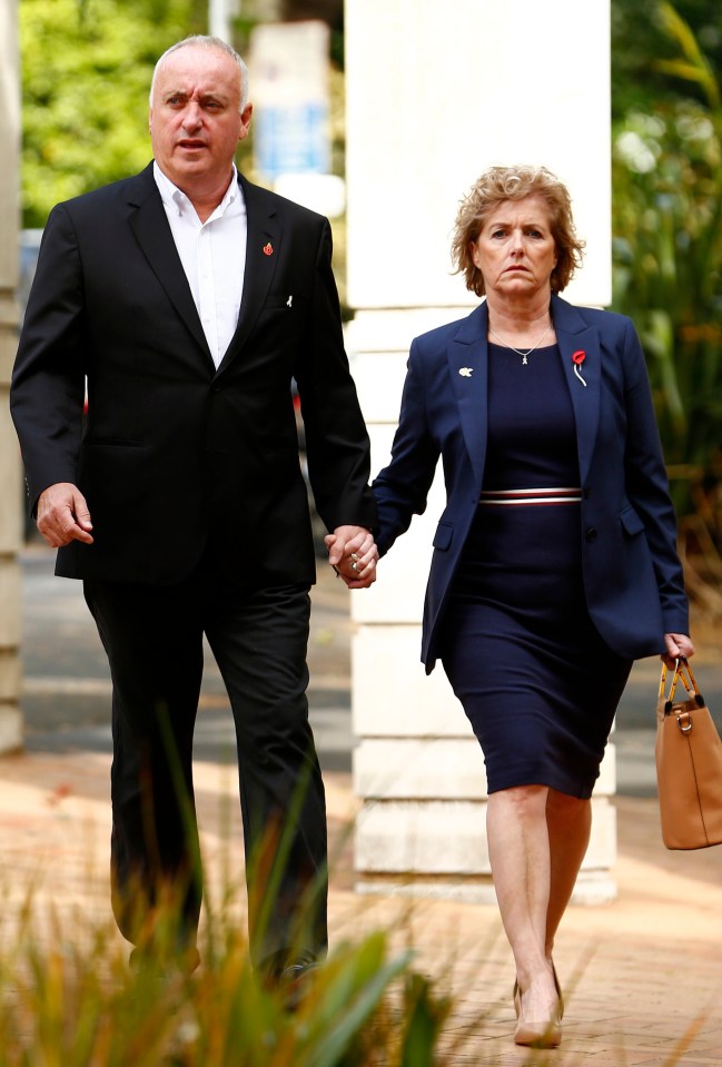  Grace's parents, David and Gillian Millane, outside court