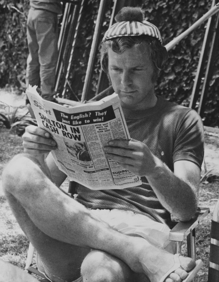  England captain Bobby Moore engrossed in a copy of The Sun during the 1970 World Cup in Mexico