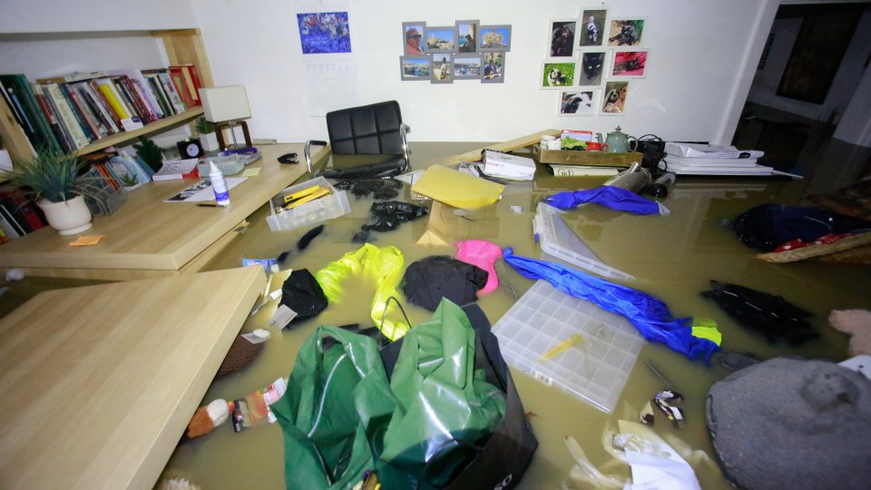  A basement studio in the village of Whiston, near Sheffield owned by Liz Churton was flooded out today