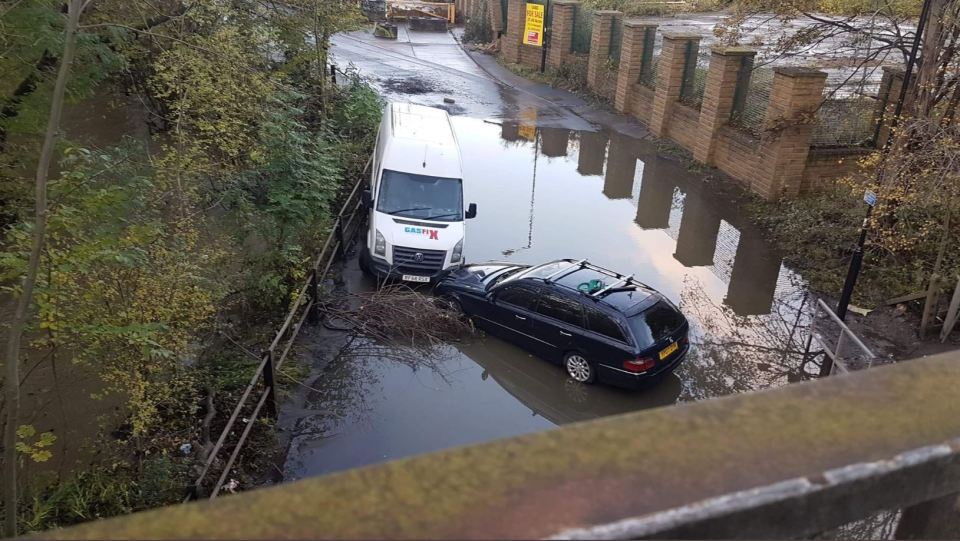  Cars were trapped in the floodwater after heavy ran in Sheffield