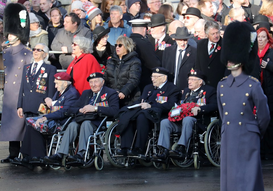  Veterans attend the annual Remembrance Sunday memorial at The Cenotaph