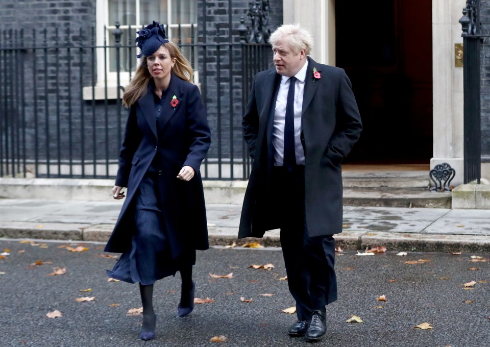  Prime Minister Boris Johnson and his partner Carrie Symonds leave Downing Street this morning