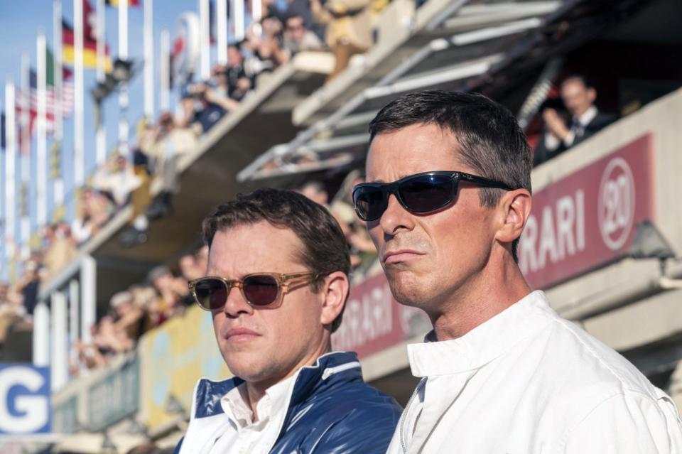  Christian Bale, right, plays Brit driver Ken Miles, born in the Birmingham suburb of Sutton Coldfield, and Matt Damon is his smooth-talking racing team boss Carroll Shelby