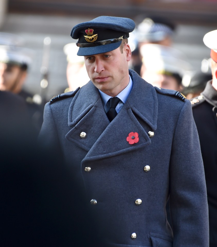  Prince William looked solemn at the service today