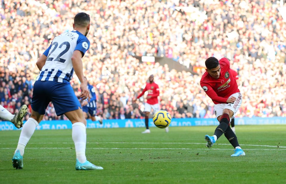  Andreas Pereira opened the scoring after 17 minutes at Old Trafford