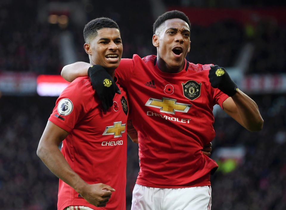  Marcus Rashford and Anthony Martial starred for the Reds at Old Trafford