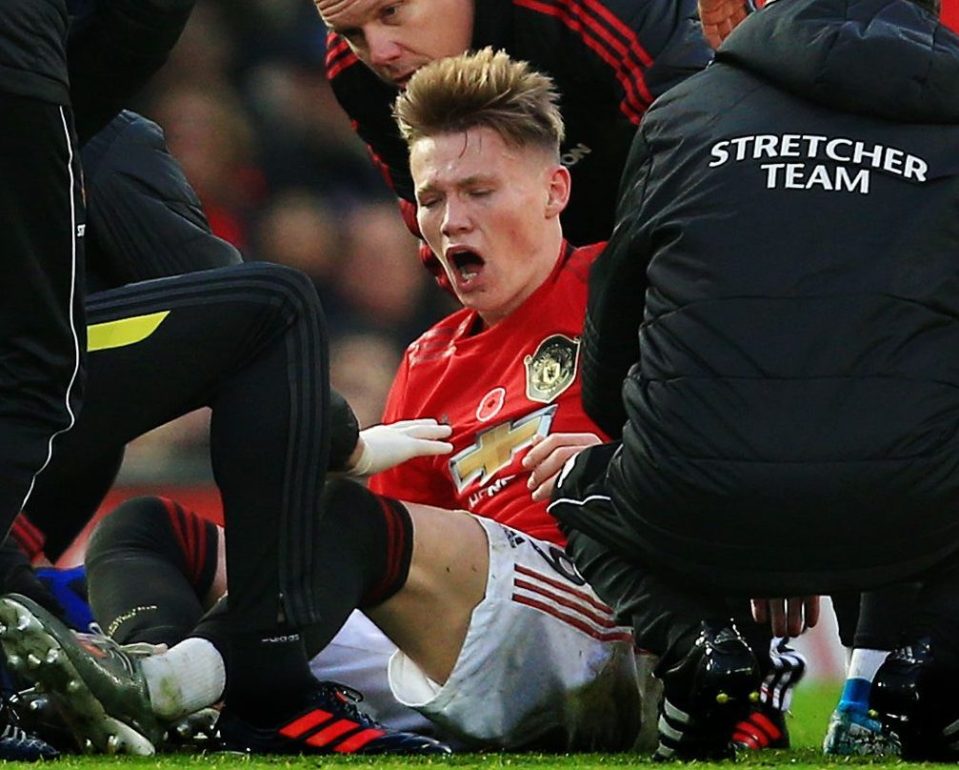  McTominay looked in pain as he was taken off on a stretcher against Brighton