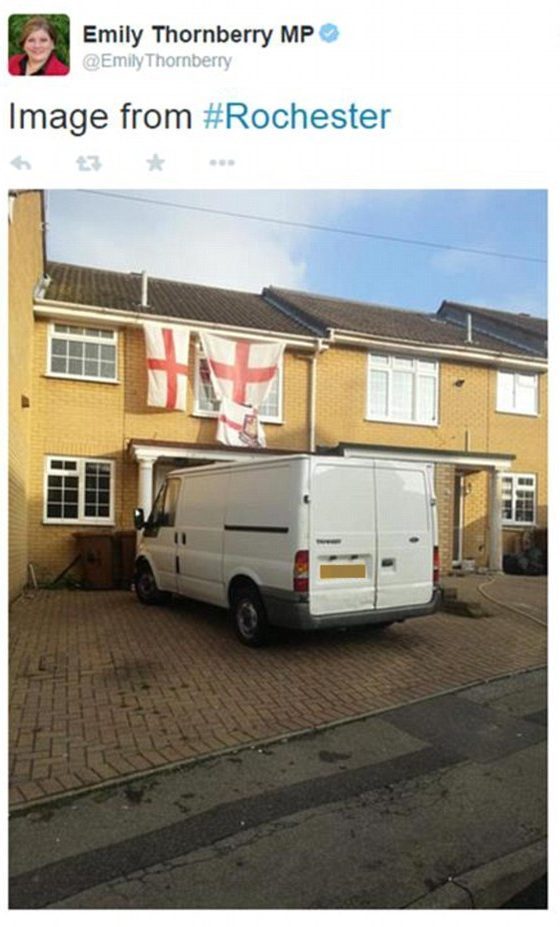  In 2014, Emily Thornberry tweeted a picture of his terraced home complete with three England flags