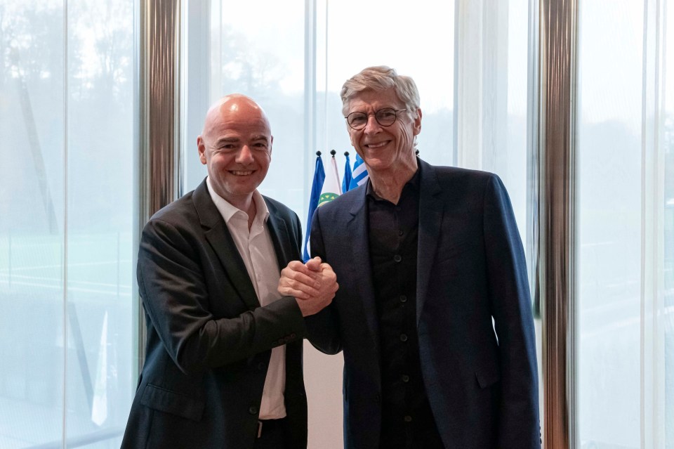 Arsene Wenger is back in football after taking up a new role with Fifa, here he is with Fifa president Gianni Infantino