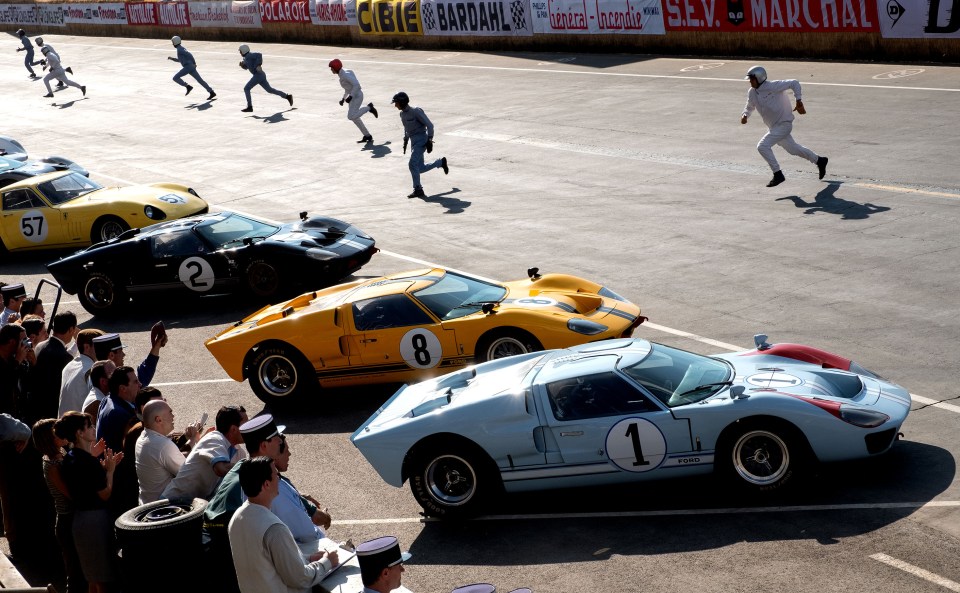  They're off... the film recreates a Le Mans’ start, where drivers run across the track to get to their cars