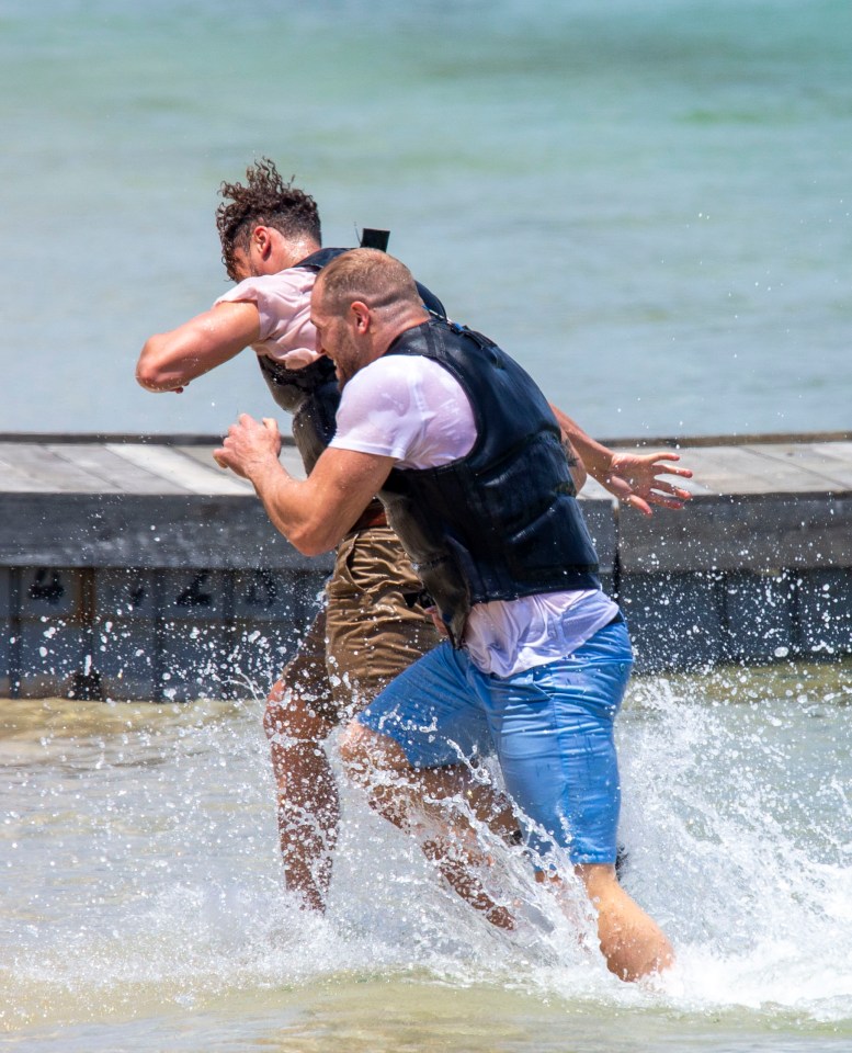 Myles and James gave it their all as they raced onto the beach