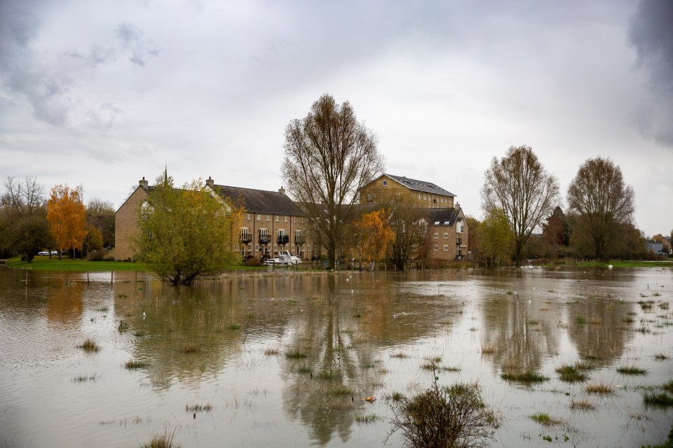  Roads were flooded in St Ives after heavy rain swept in