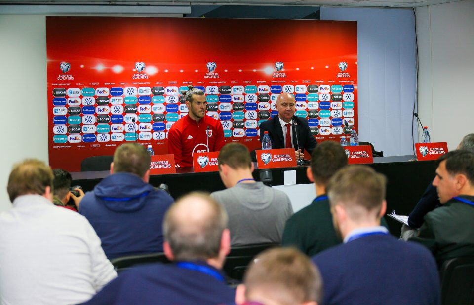  Bale faced the press ahead of the crunch clash in Baku