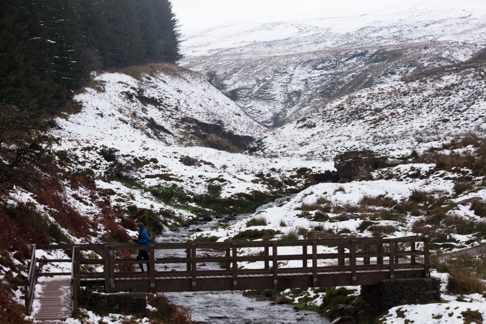  Snow covers the Brecon Beacons as the cold weather continues