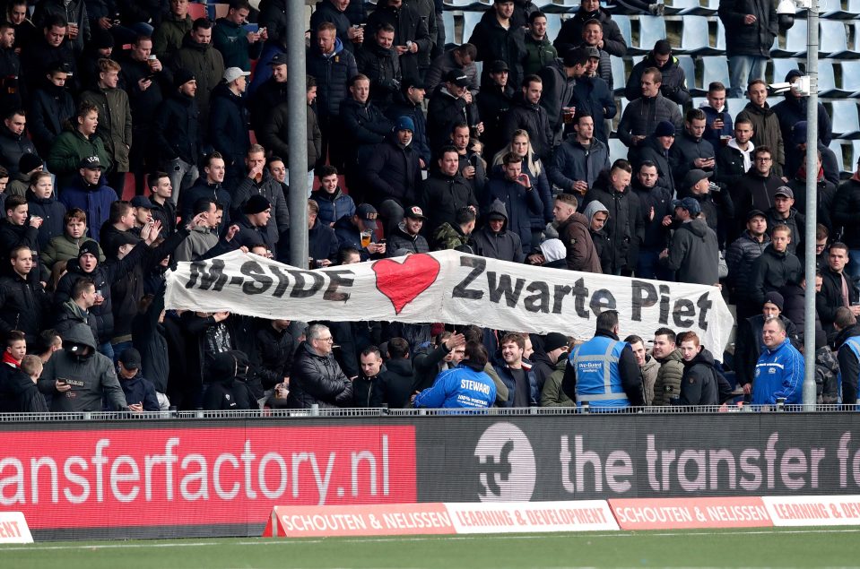  Den Bosch fans had earlier dismissed protests over blackface character Zwarte Piet - or Black Pete