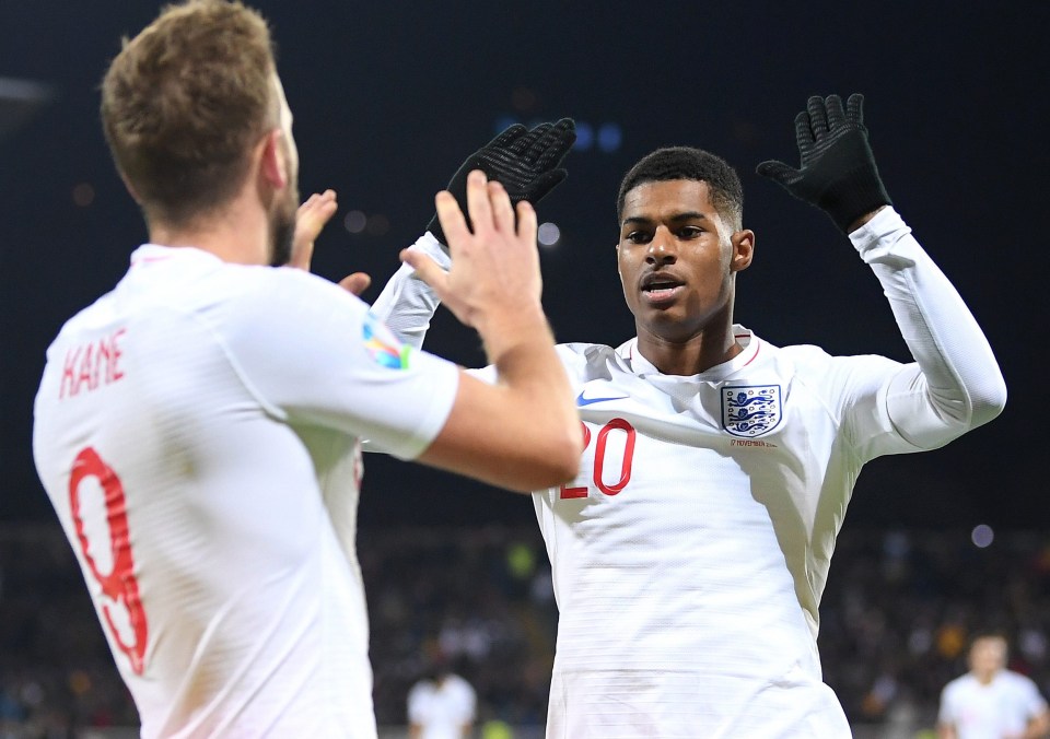 Marcus Rashford scored England’s third as victory finally looked never in doubt