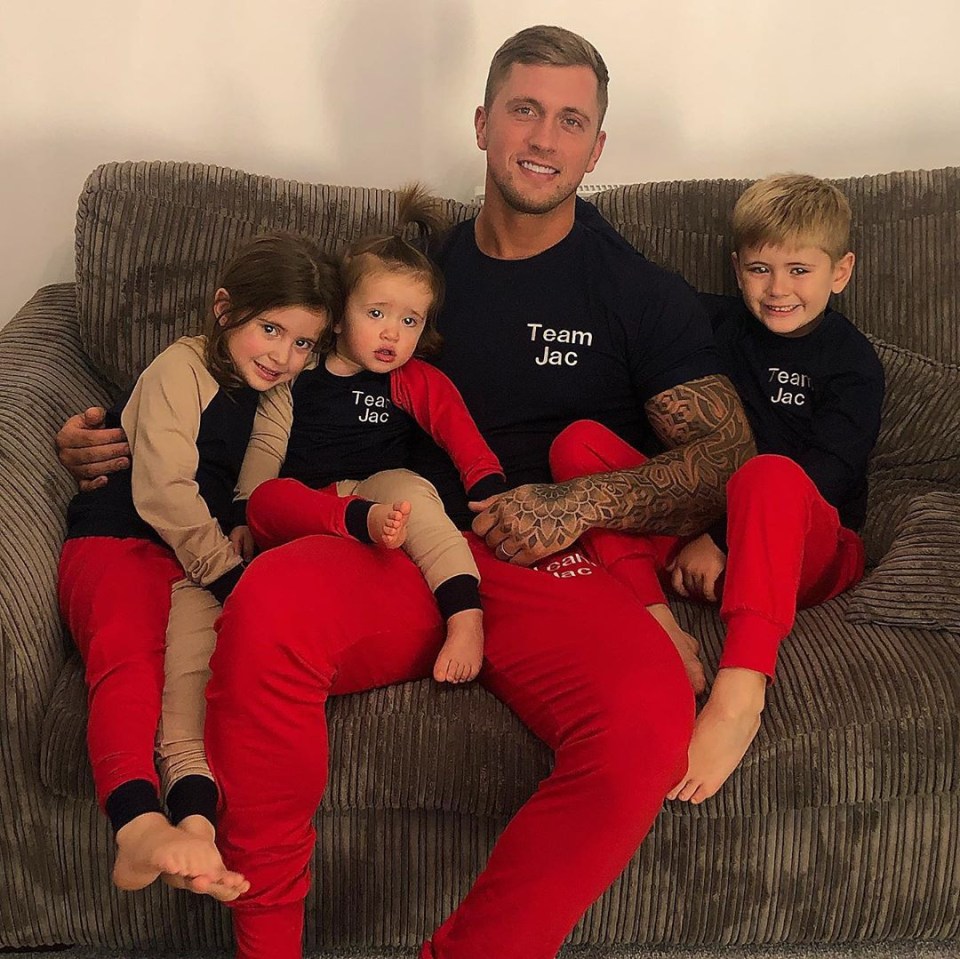  Dan Osborne, seen with the pair's children Ella and Mia and Dan's son Teddy, will be heading to Australia to support wife Jacqueline Jossa